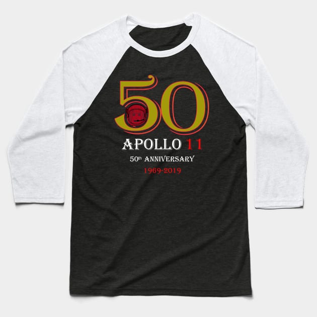 50th Anniversary Apollo 11 Baseball T-Shirt by PinkBorn